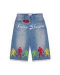 Vale lives “Football” Denim Shorts (Blue)