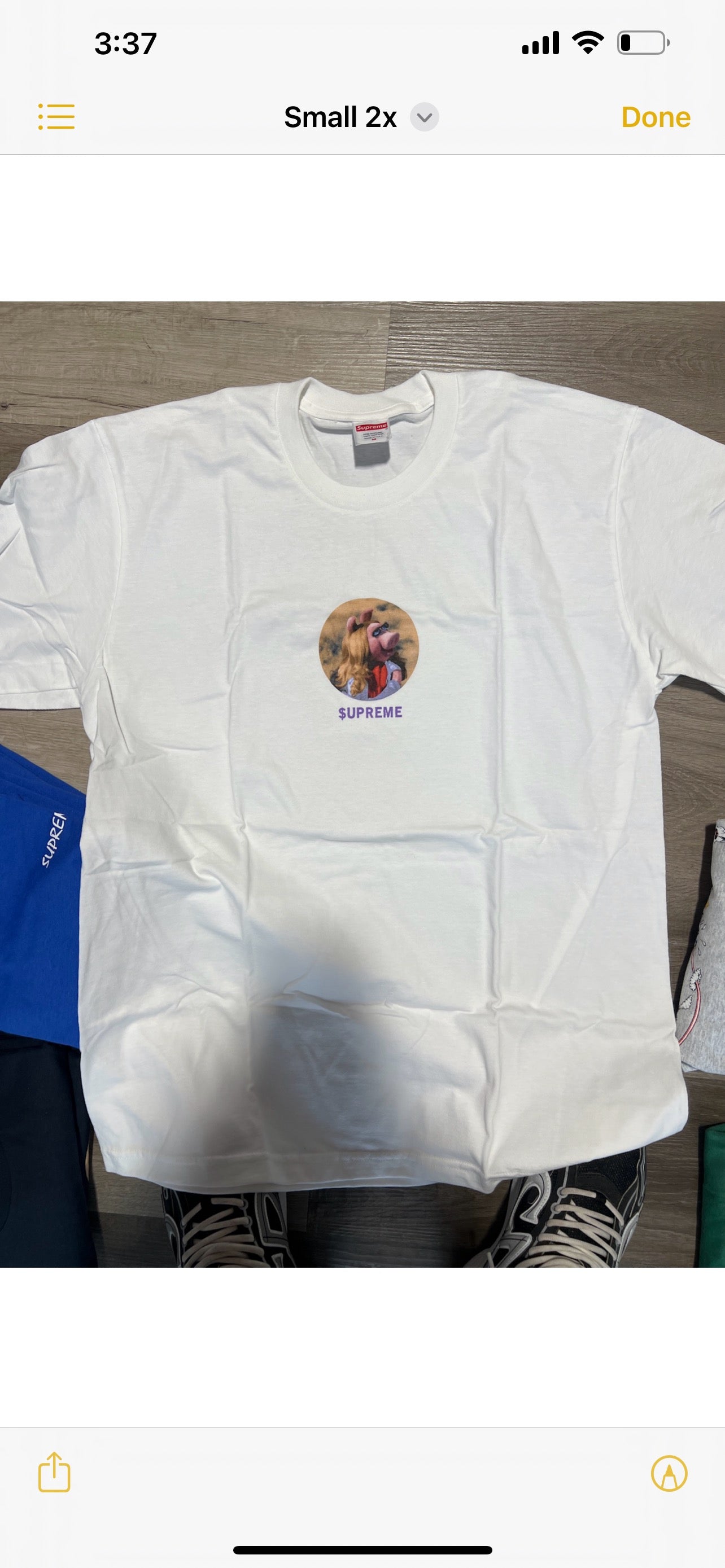 Supreme tee miss piggy white