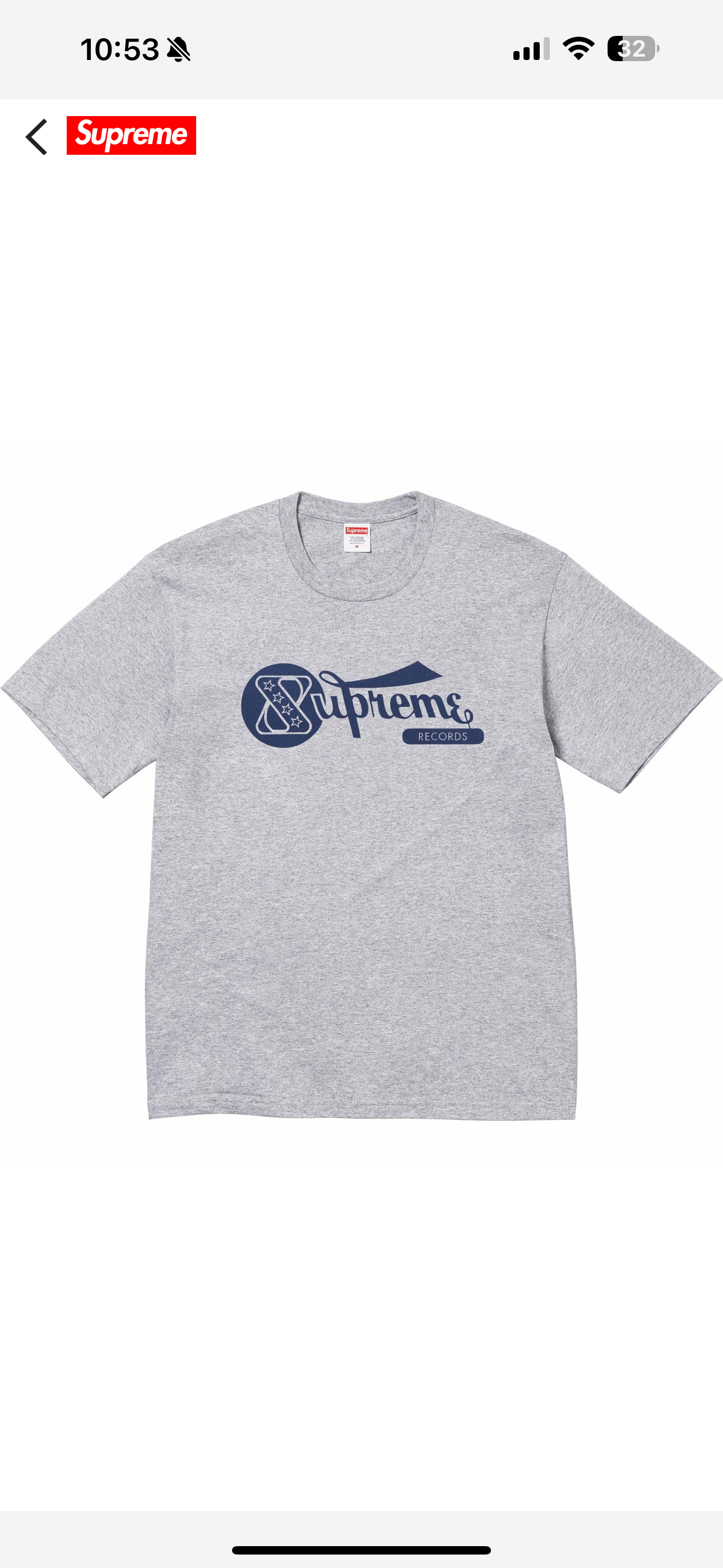 Supreme “Records” Tee (Grey)