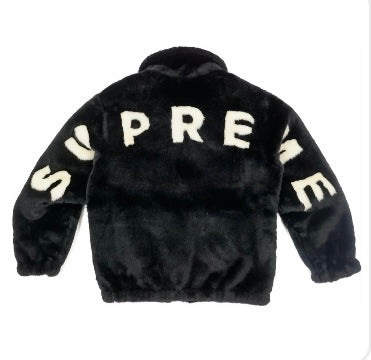 Supreme Faux fur bomber jacket black