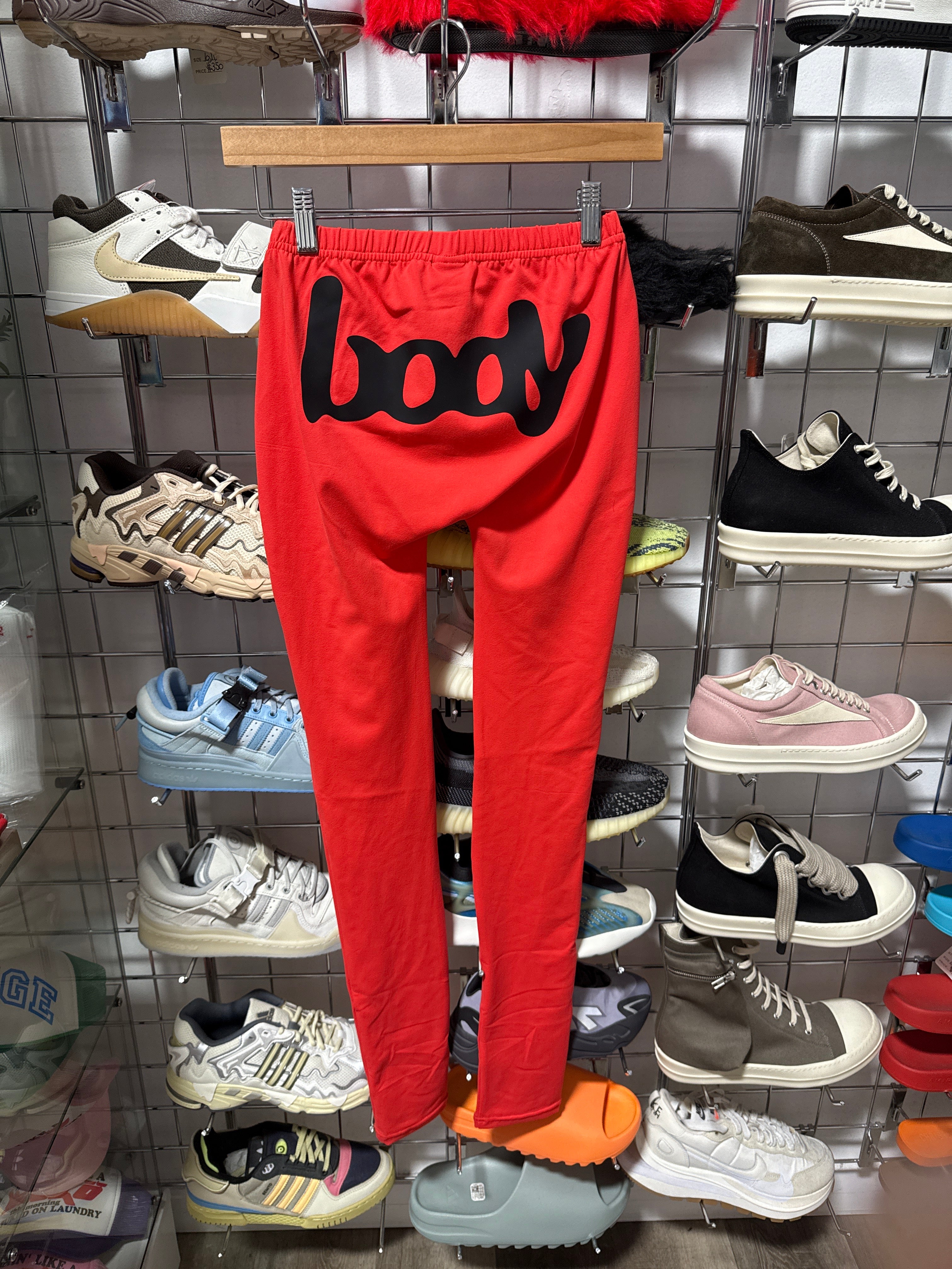 Body by raven pants red/ black logo