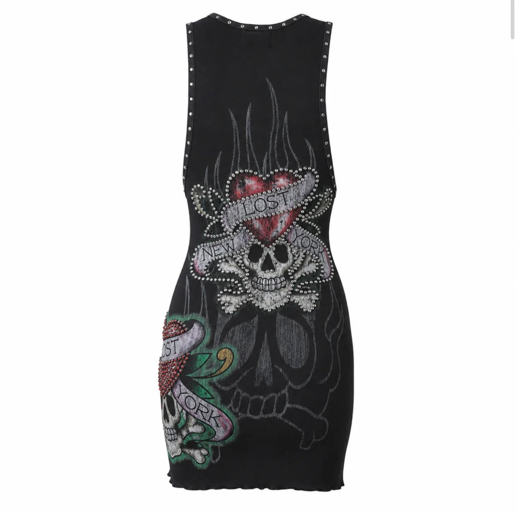 Lost intricacy “ink n bones” Dress (Black)