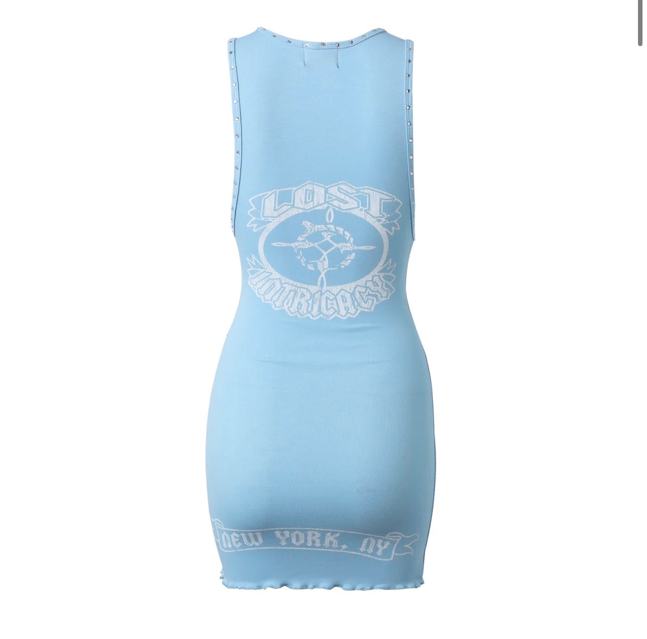 Lost intricacy “icon Logo” Dress (Light Blue)