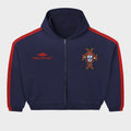 Hmdd Lisbon Zip Up Hoodie (Navy/Red)