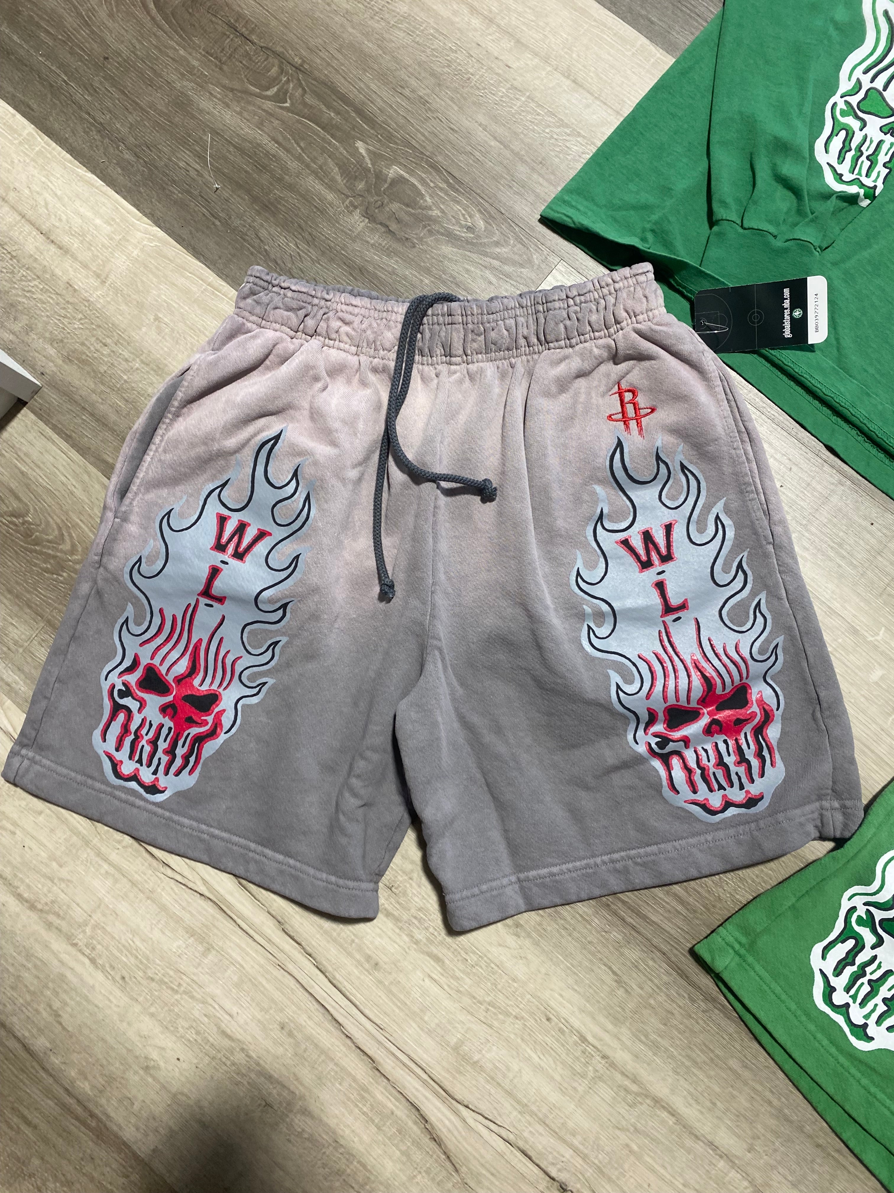 Warren Lotas shorts Houston rockets grey
