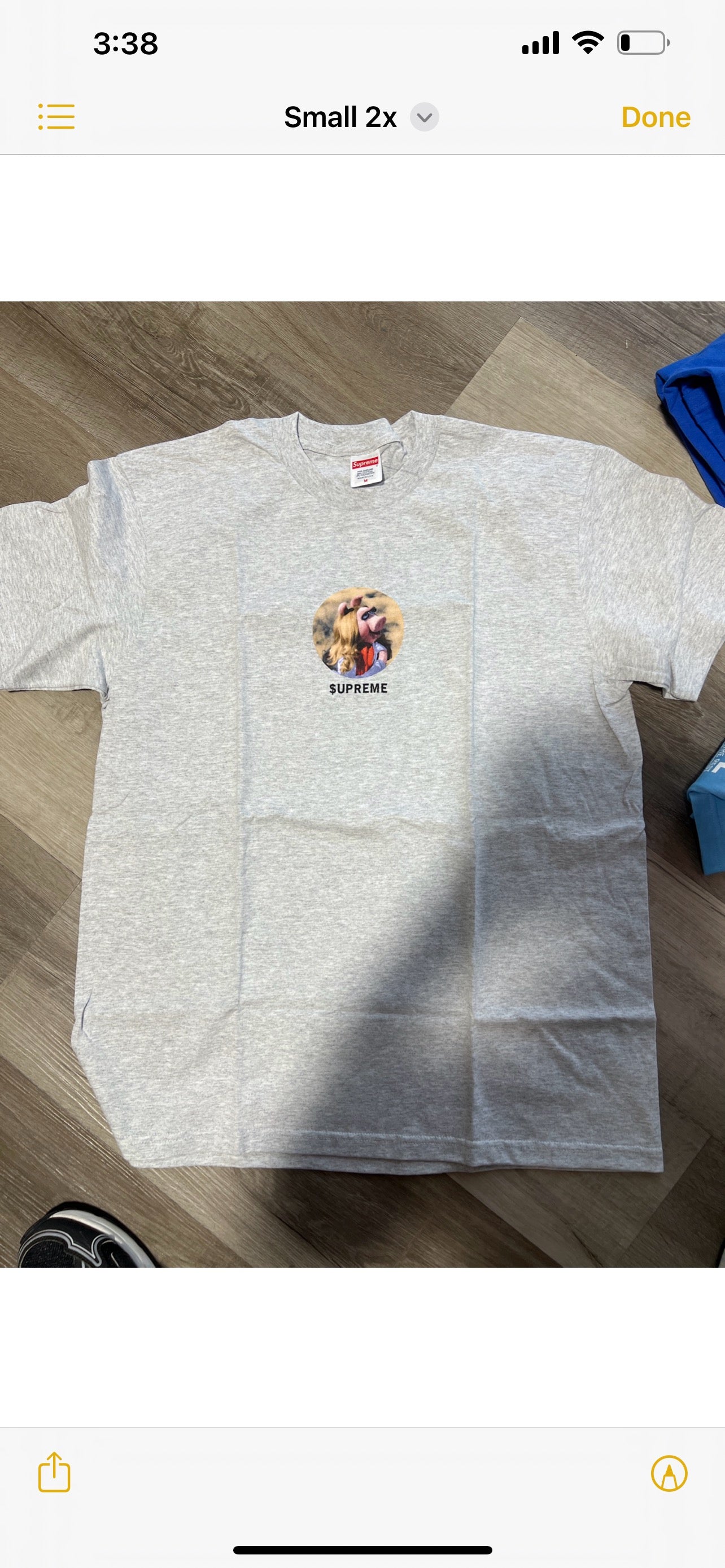 Supreme tee miss piggy grey