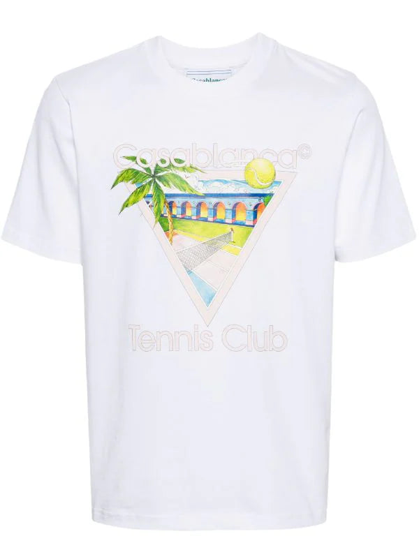 Casablanca “Tennis Club” Tee (White/Pink)