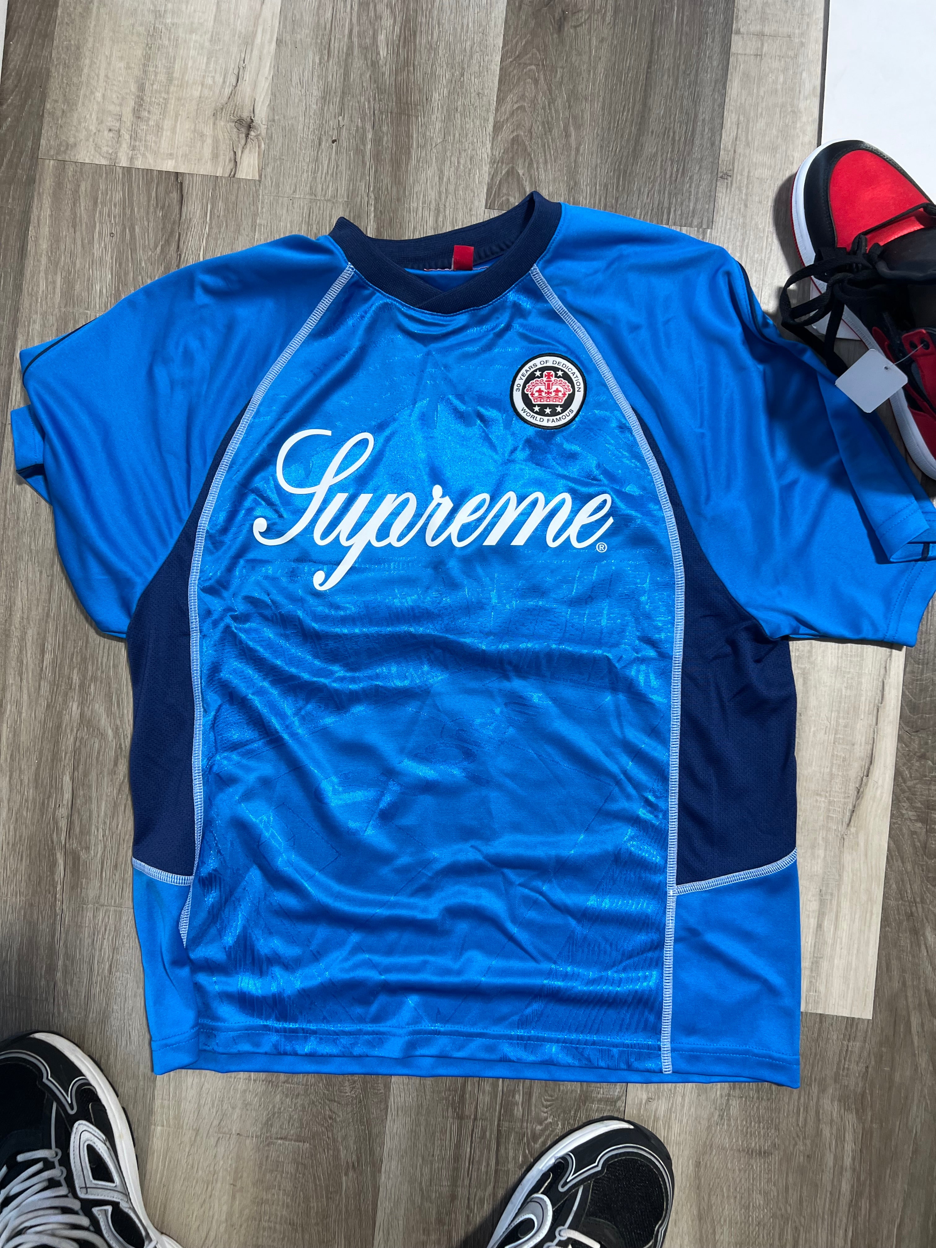 Supreme jersey world famous blue