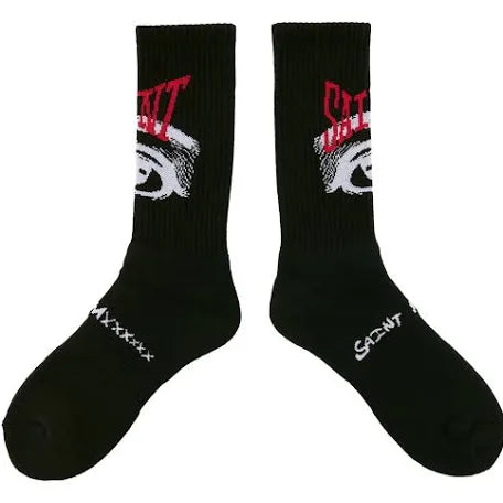 Saint Michael Socks (Black/Red)