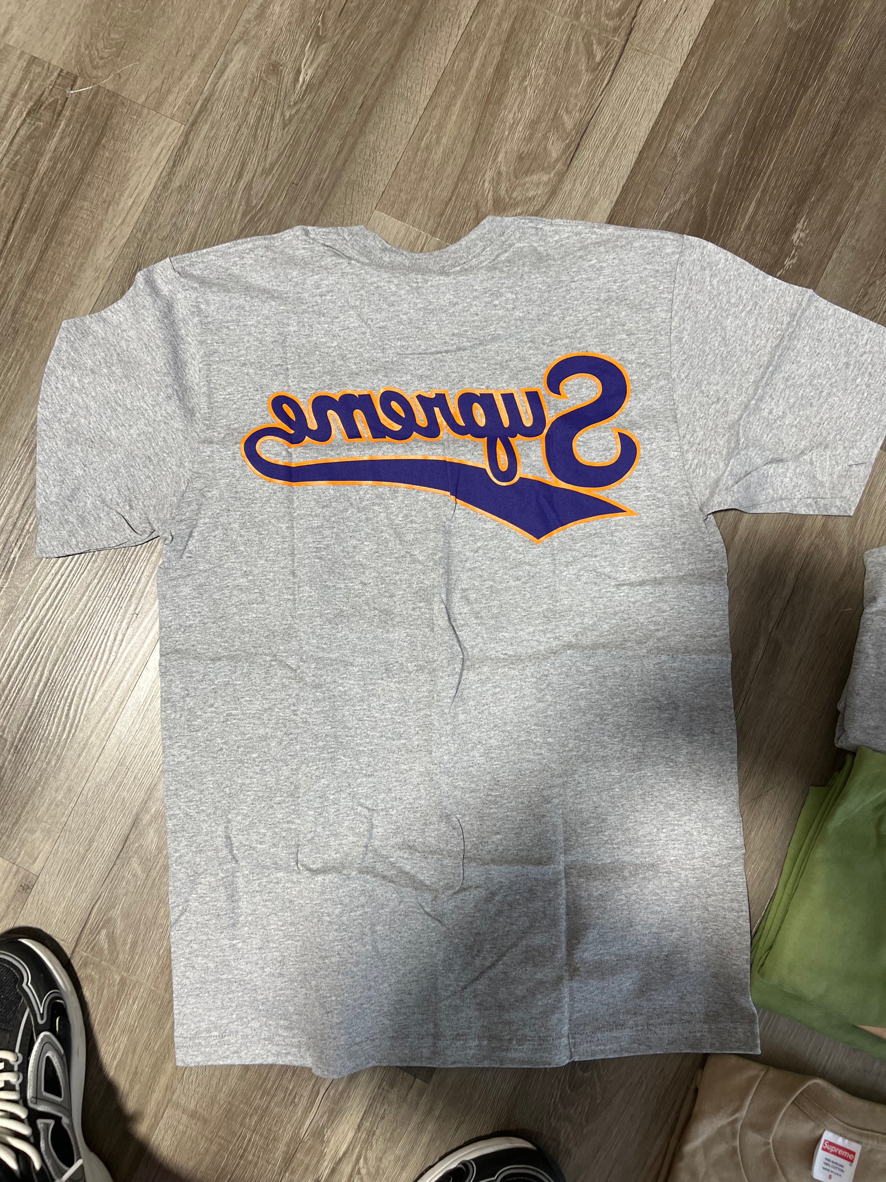 Supreme tee back logo grey /navy