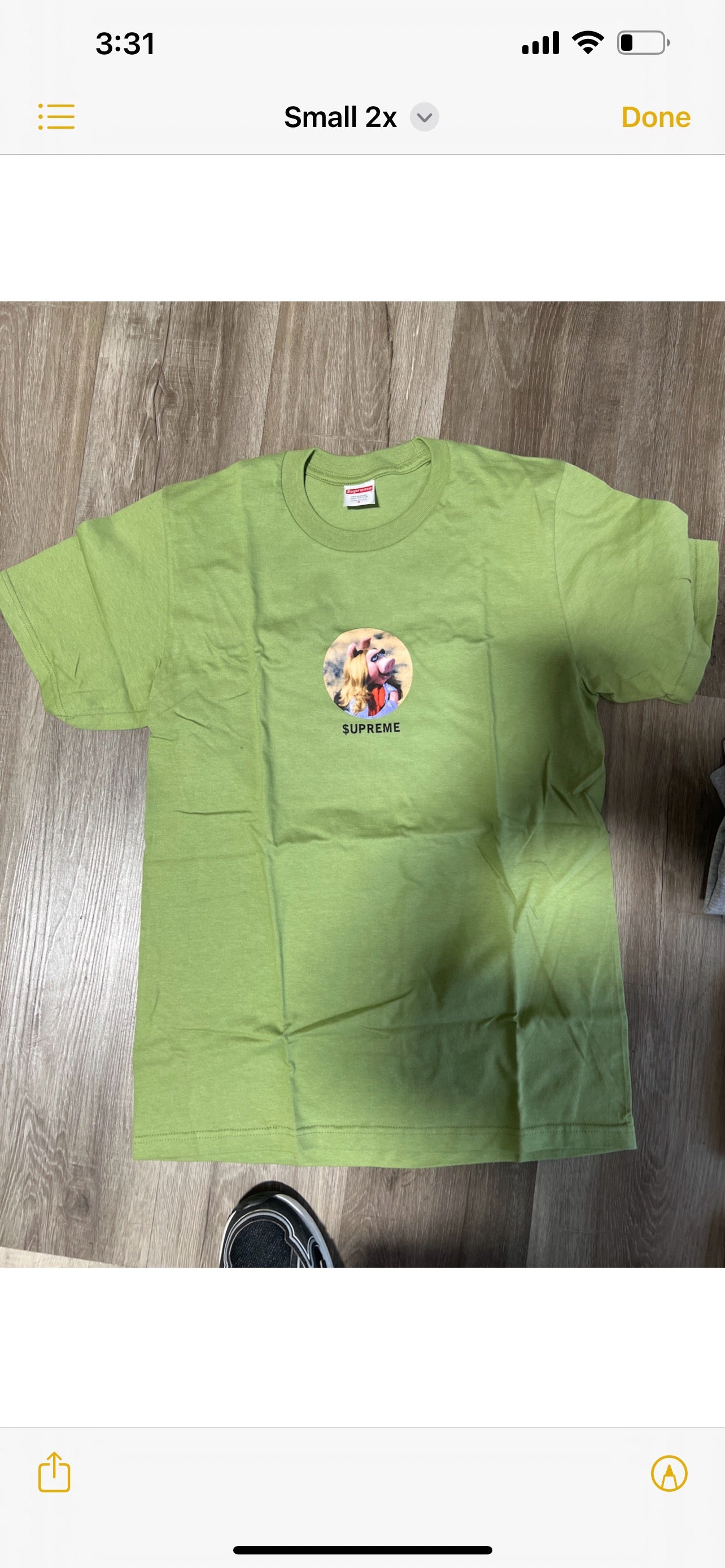 Supreme tee miss piggy green
