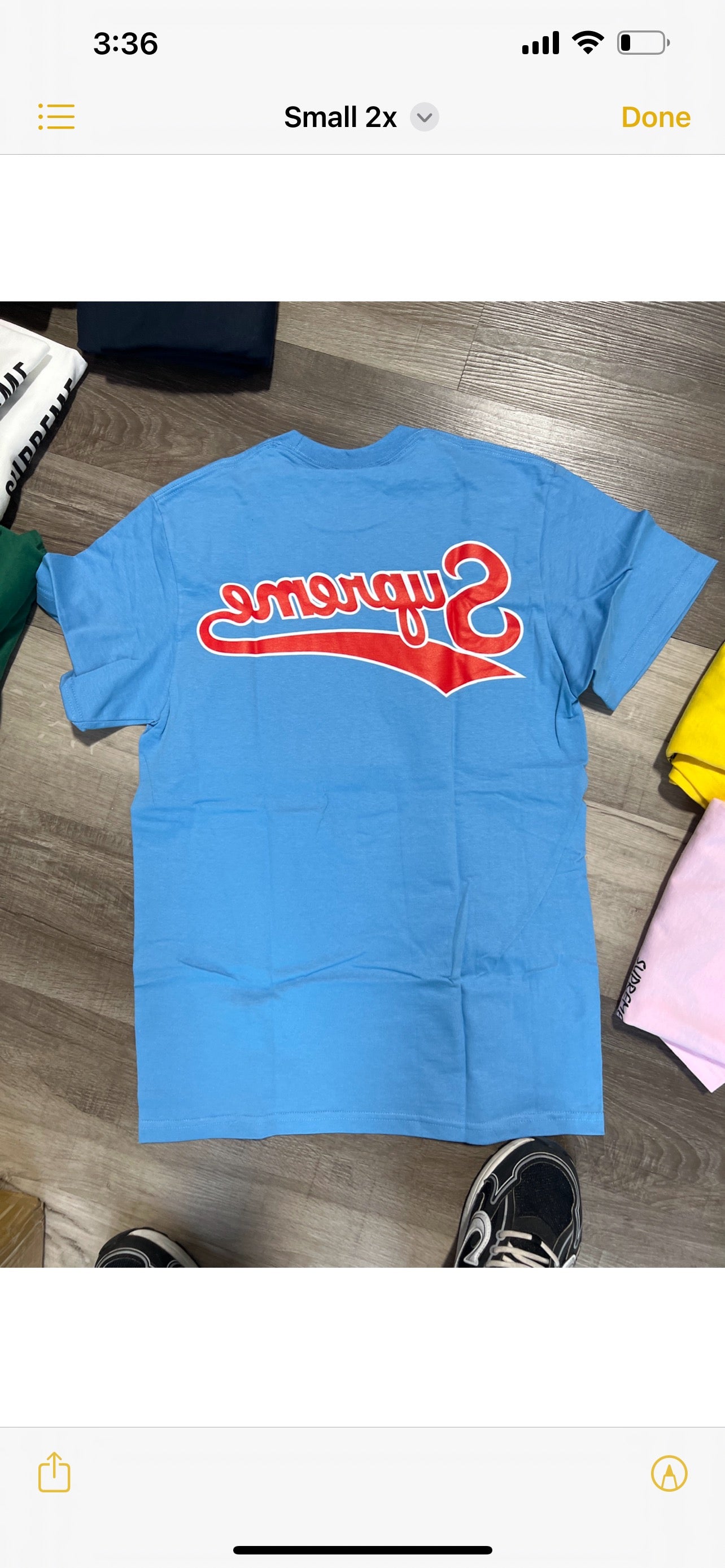 Supreme tee back logo blue/ red