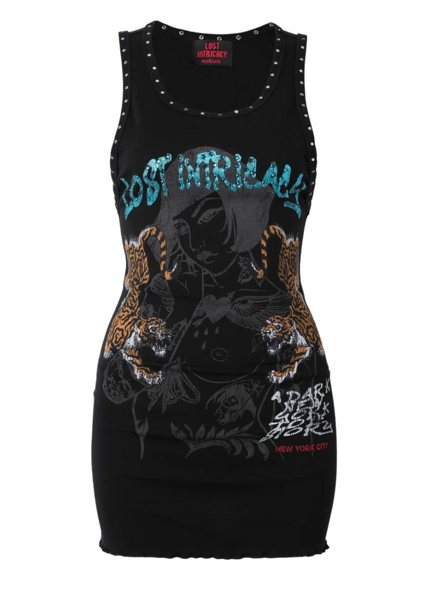 Lost intricacy “Twin Tiger” Dress (Black)