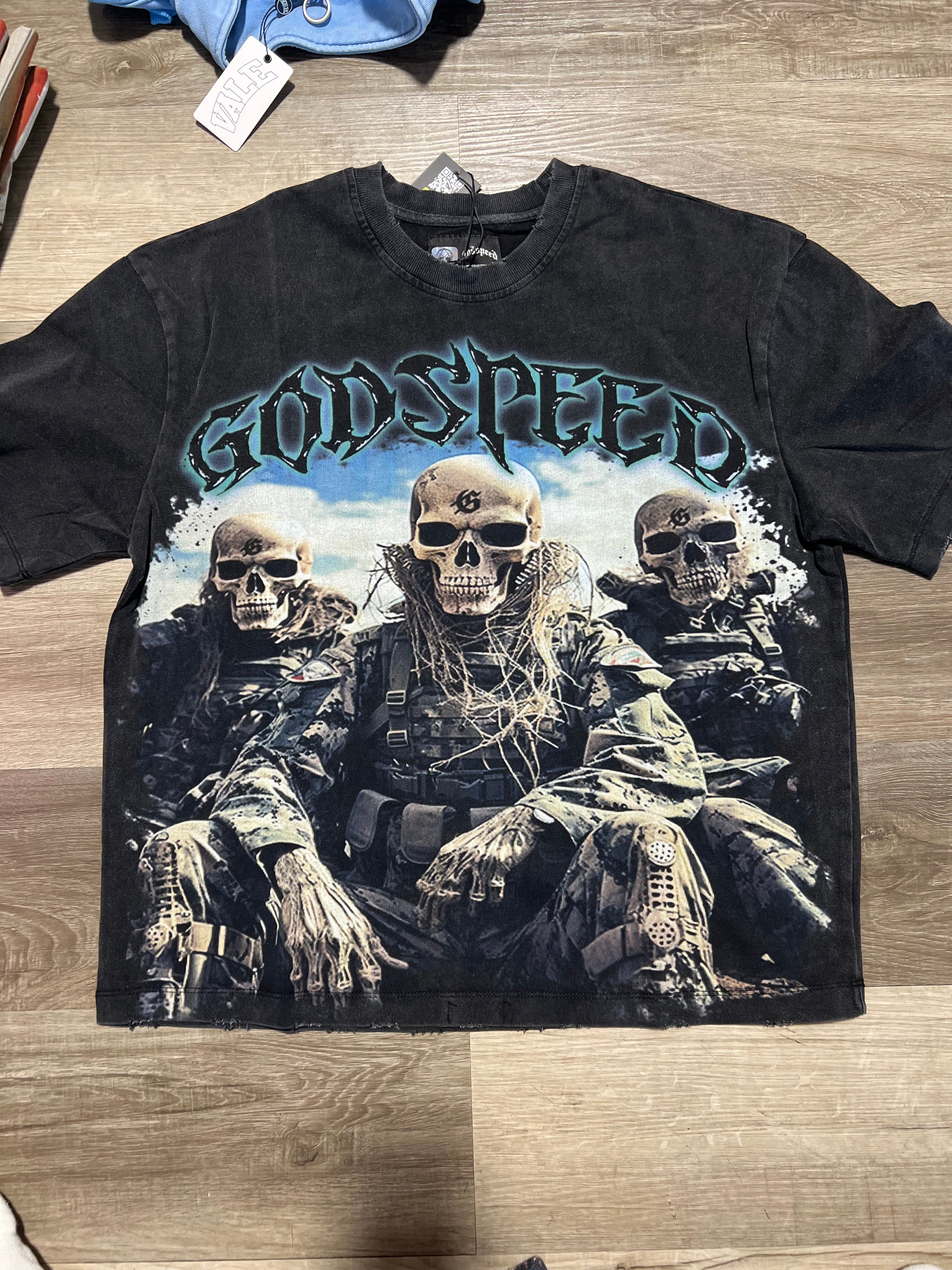 Godspeed tee skeleton army black