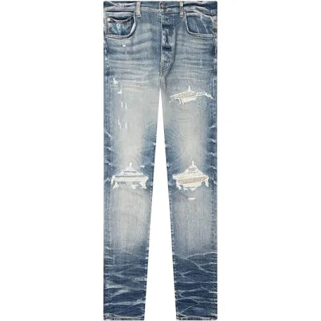 Amiri Mx1 Jacquard Bandana Jeans Blue