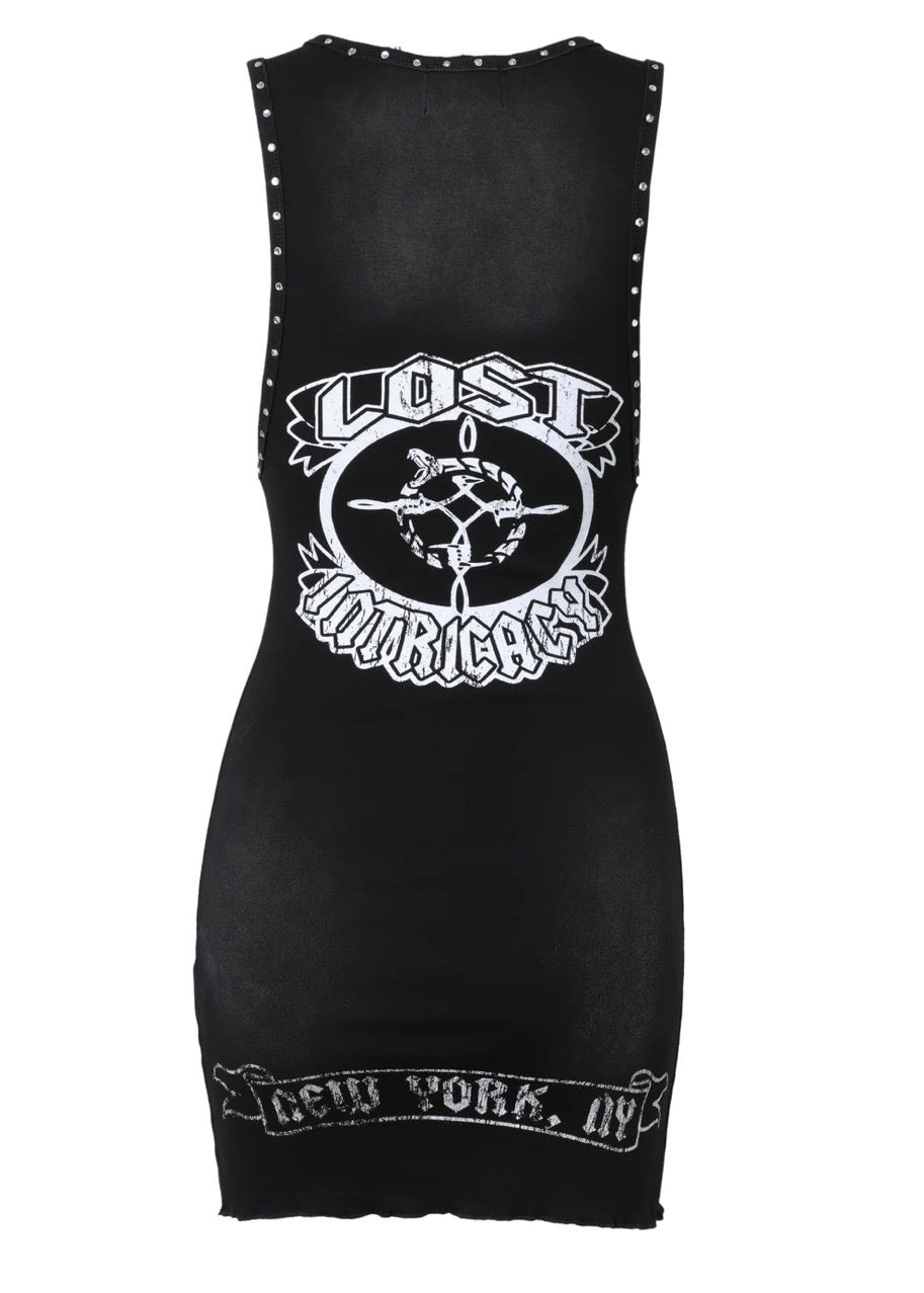 Lost intricacy Small logo Dress (Black)