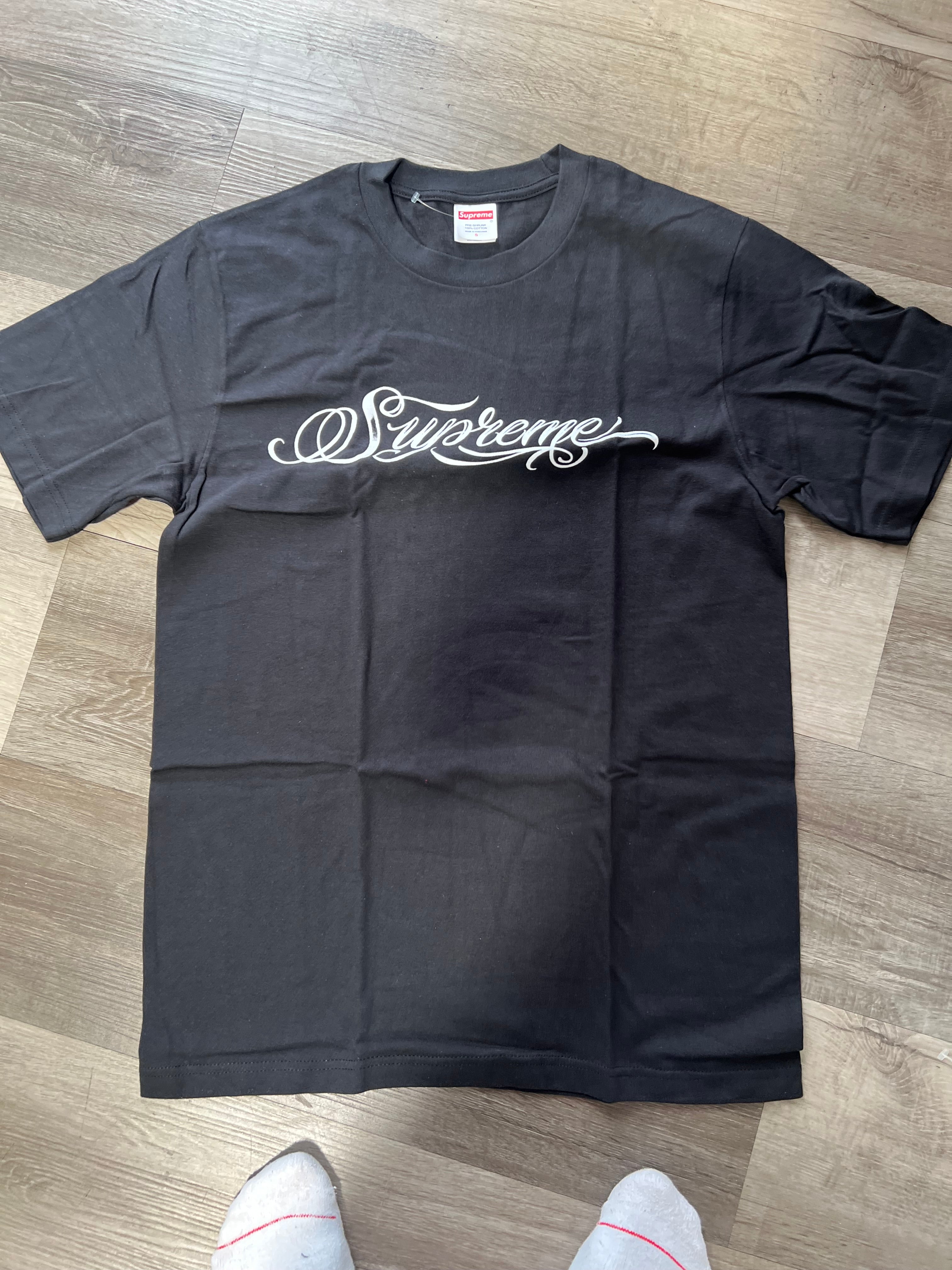 Supreme tee script logo black