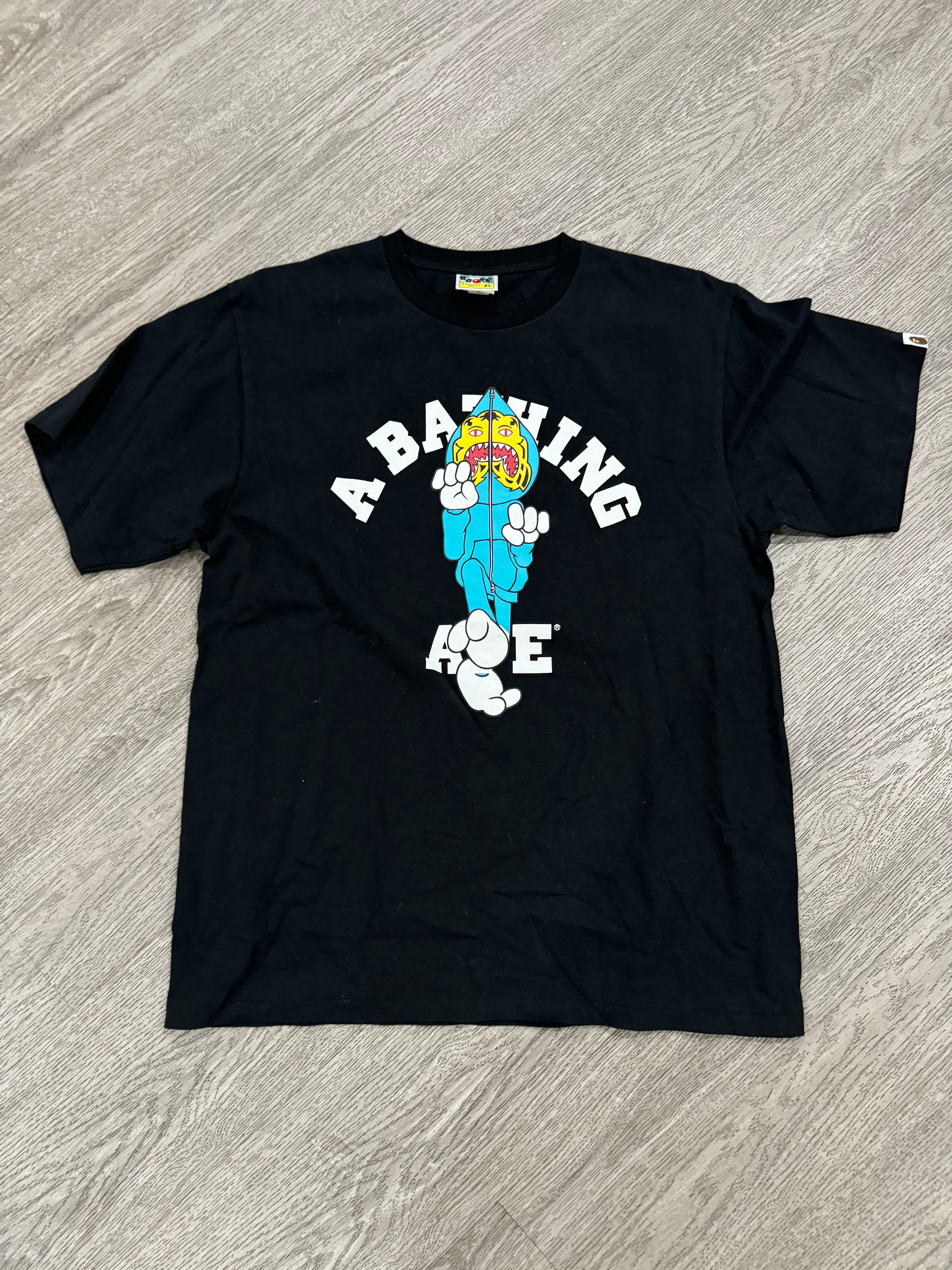 Bape College Tee “Tiger Zip Up Hoodie” (Black)