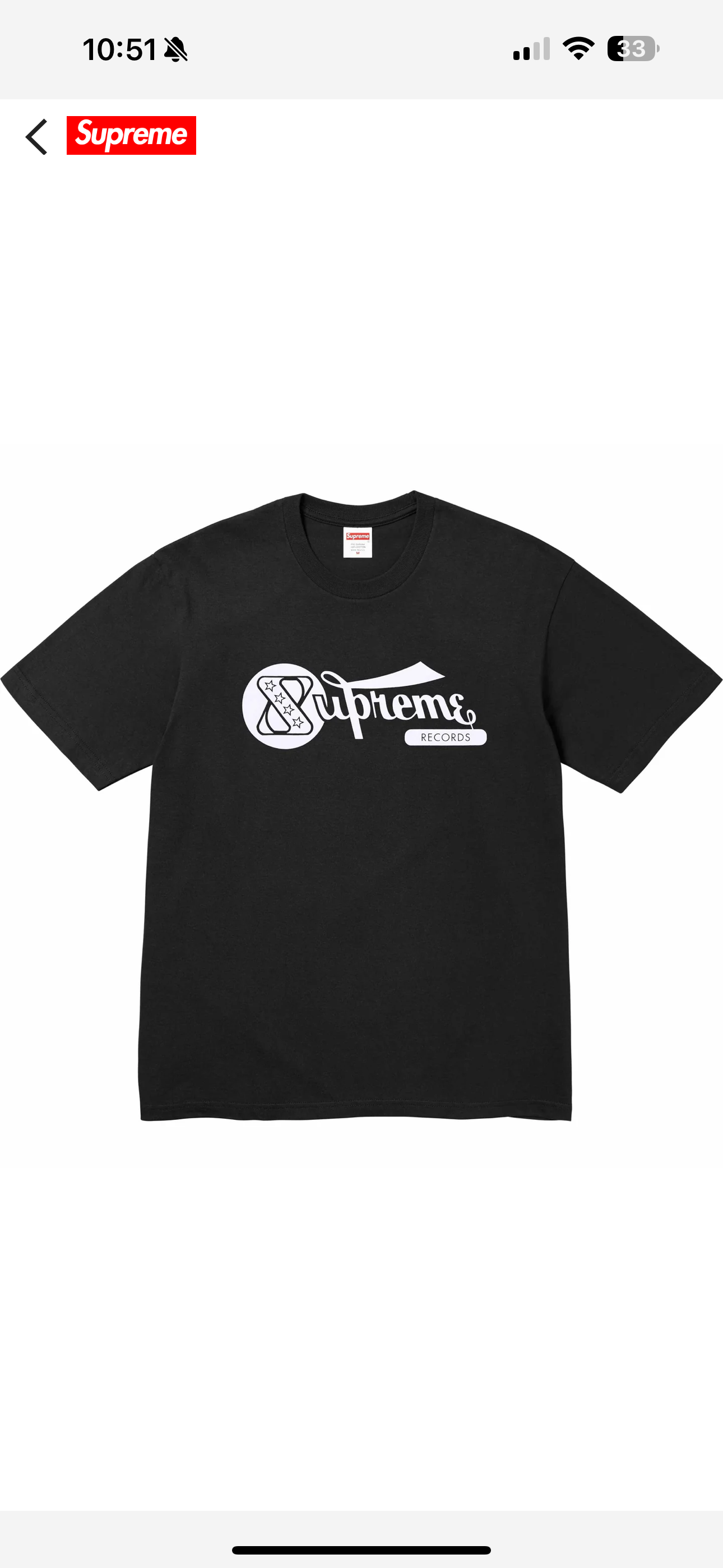Supreme “Records” Tee (Black)