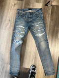 Amiri thrasher jeans blue tie dye light blue