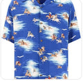 Kapital horse print button up tee blue