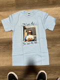 Supreme tee she loves me/ she loves me not light blue