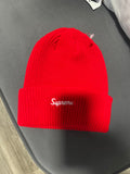 Supreme beanie script logo red