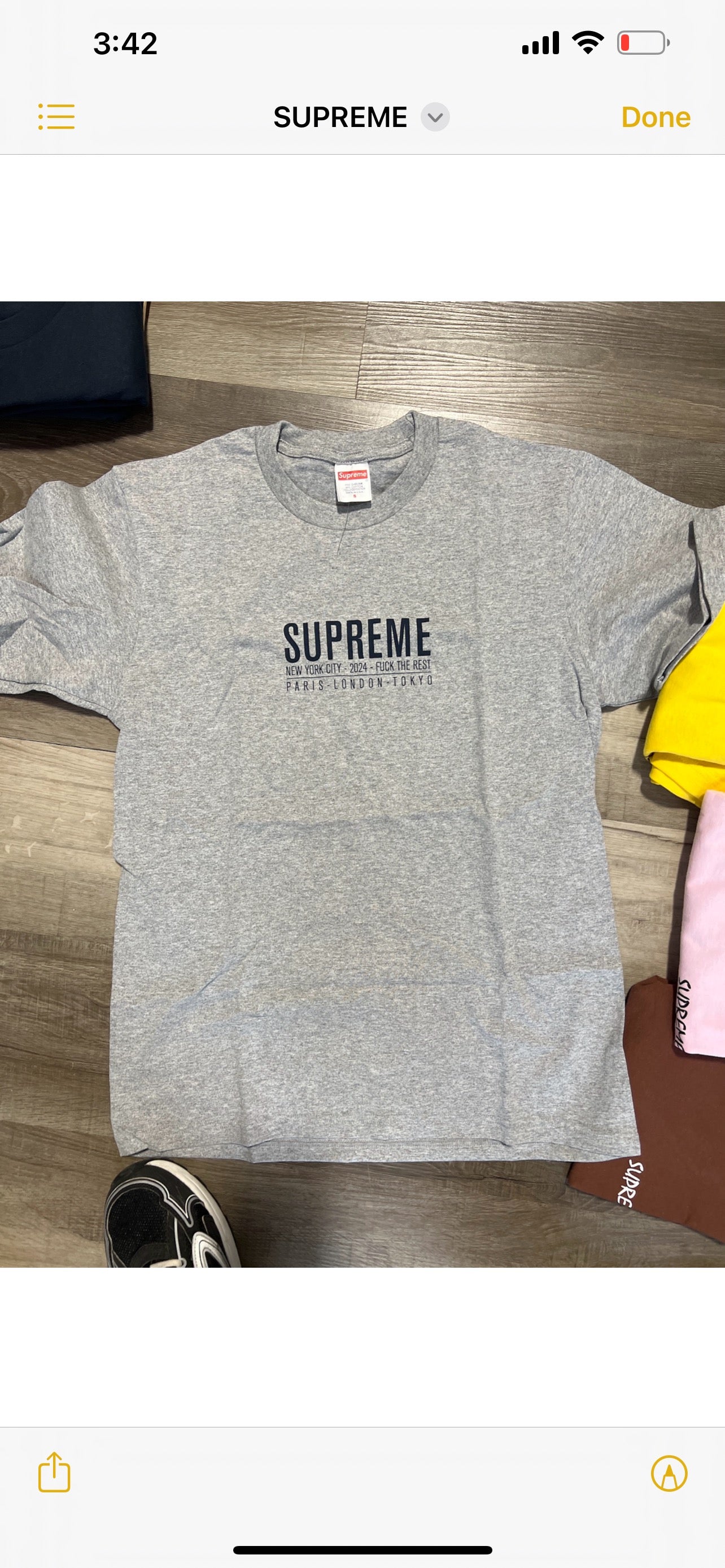Supreme tee fuck the rest grey