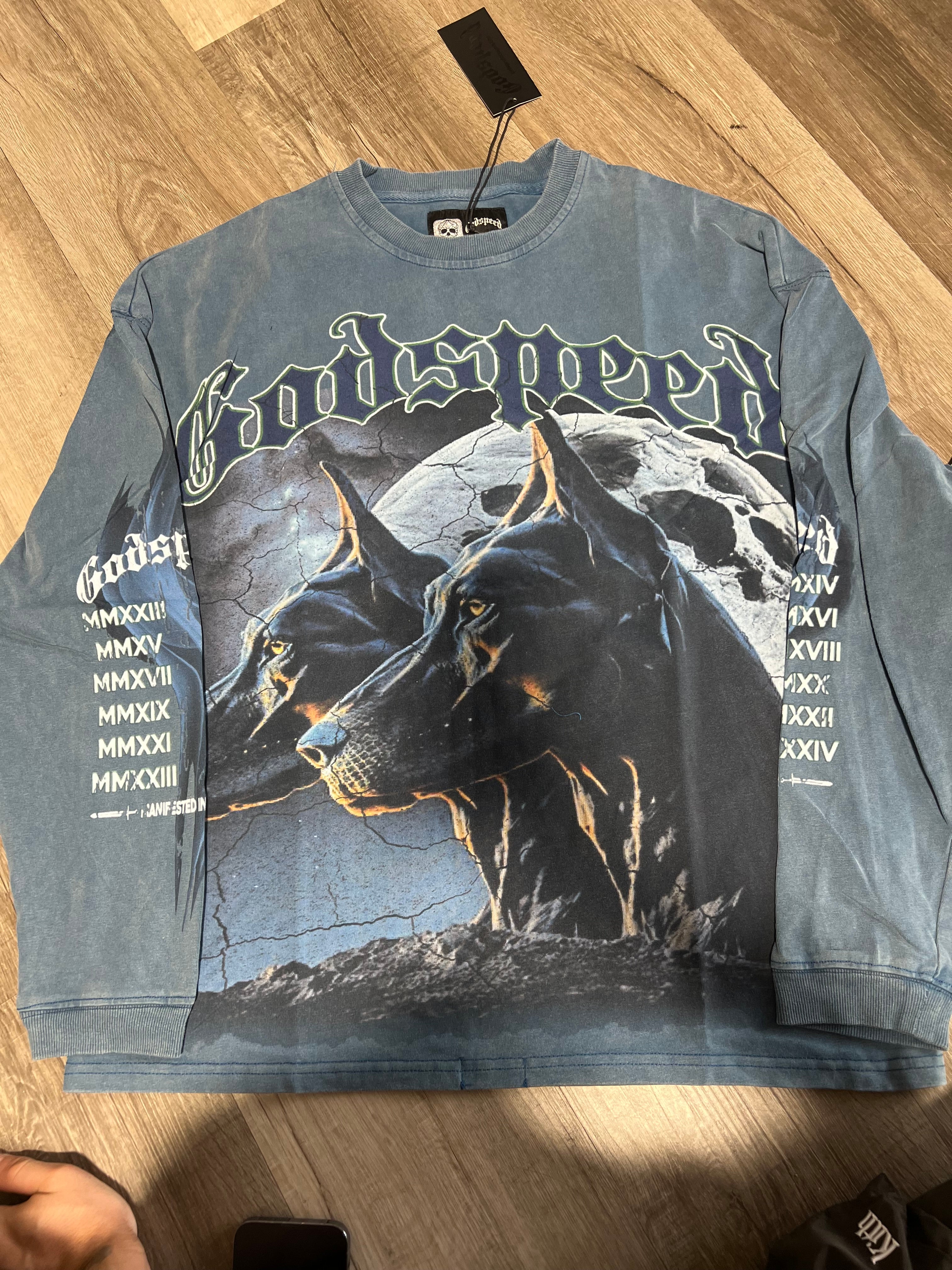 Godspeed longsleeve 2 dogs Navy