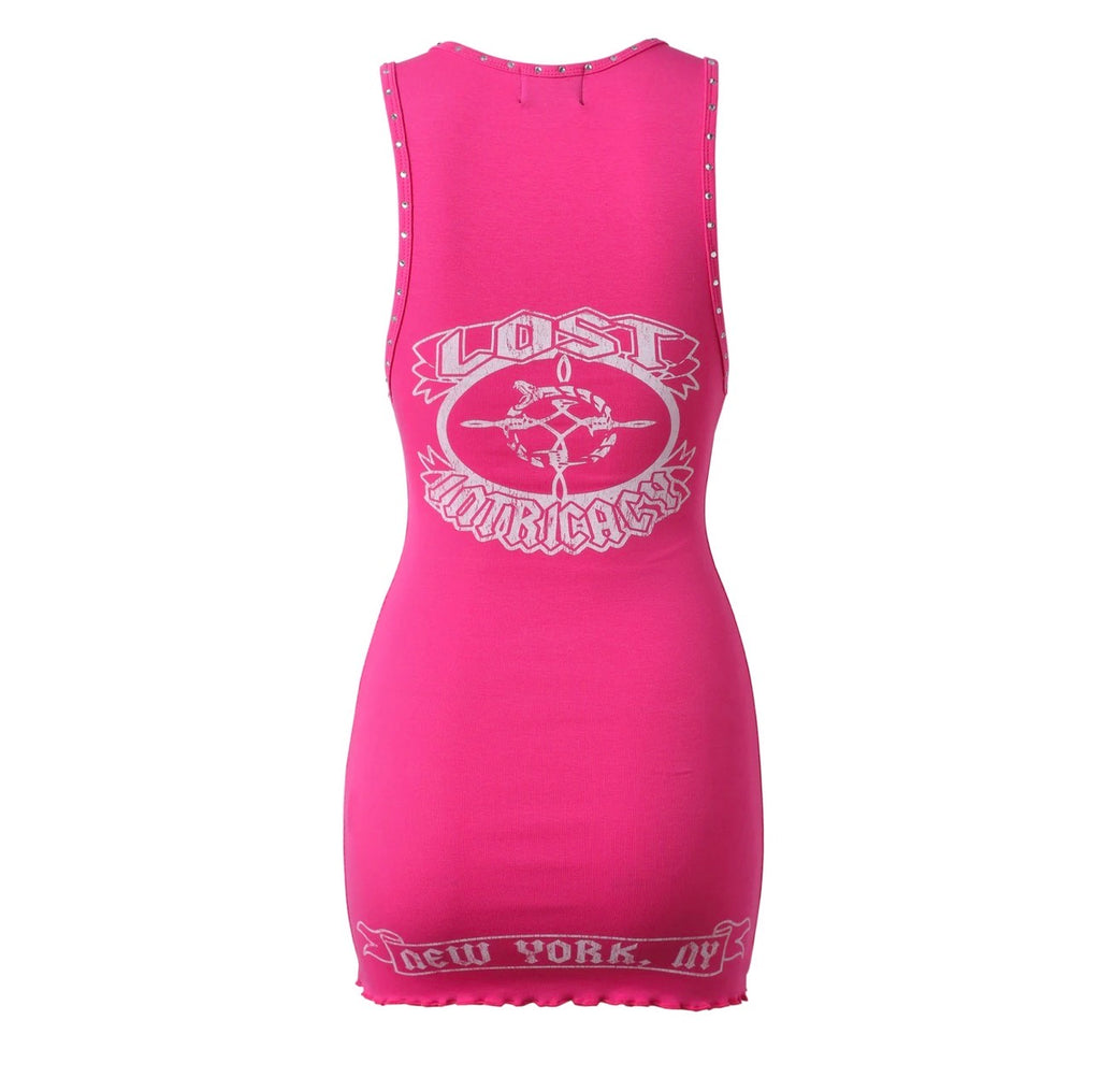 Lost intricacy “icon Logo” Dress Pink