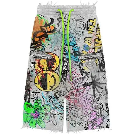 Vertabrae Graffiti Shorts Grey