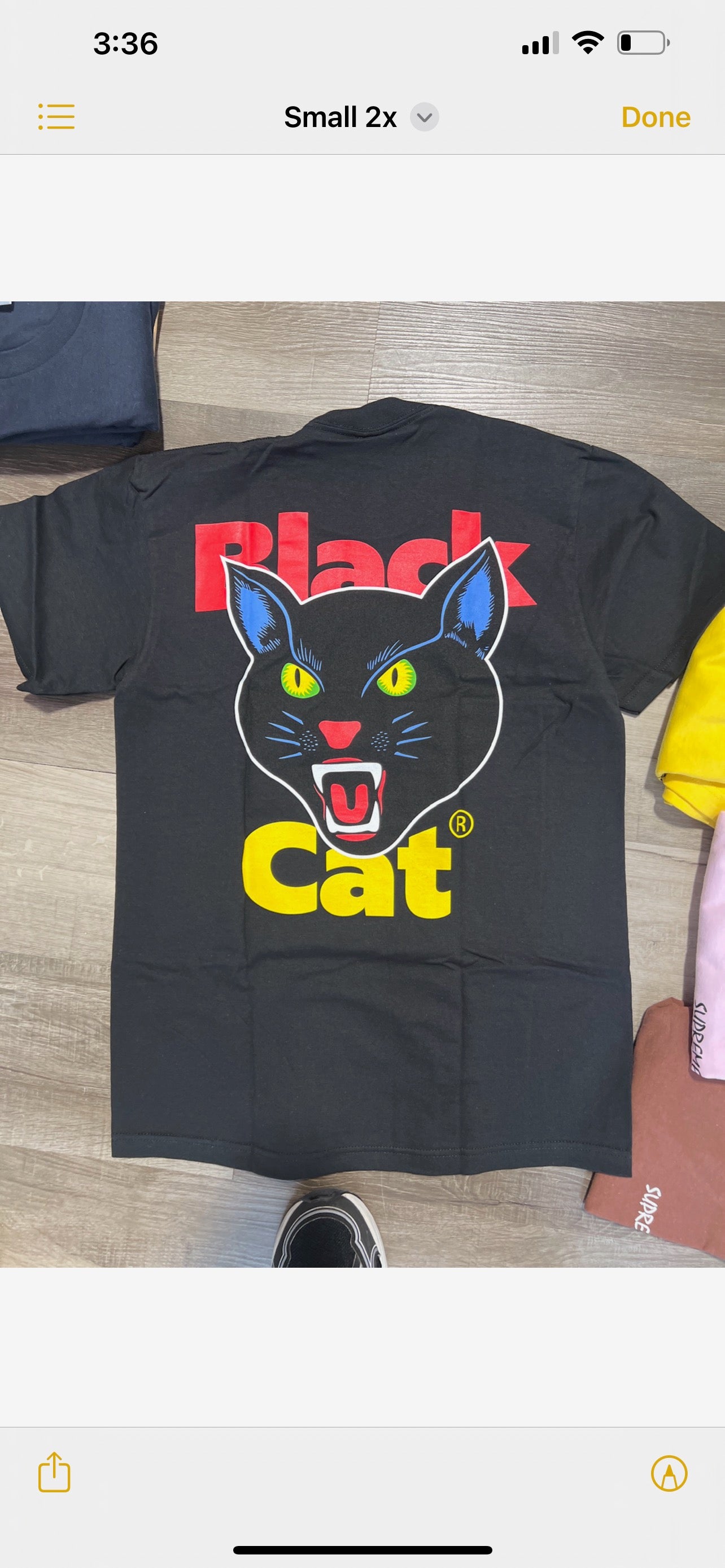 Supreme tee black cat black