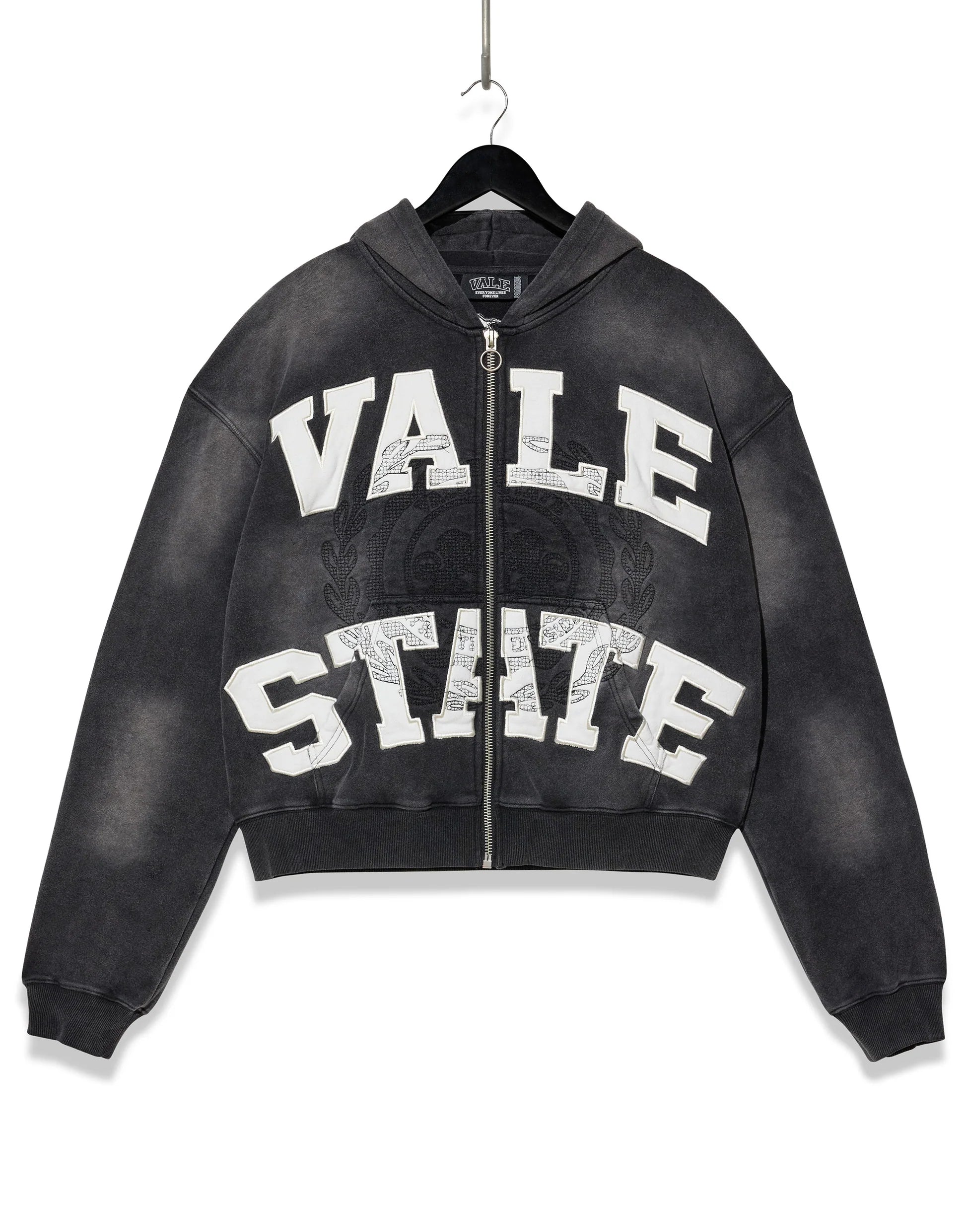 Vale Lives “Emblem” Zip up hoodie (Black)
