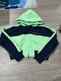 Bape Crop Top Zip Up Hoodie (Mint/Navy) Women
