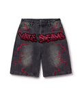 Vale Lives “Graffiti” Denim Shorts black