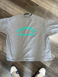 Essential tee grey turquoise logo