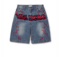Vale Lives “Graffiti” Denim Shorts (Blue)
