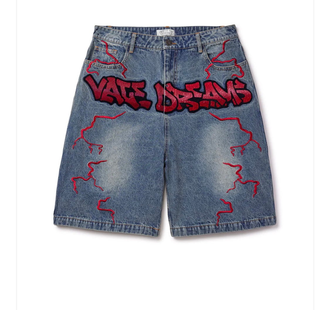 Vale Lives “Graffiti” Denim Shorts (Blue)
