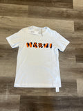 Marni tee white orange and purple logo