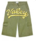 Vale lives cargo shorts Olive/ yellow logo