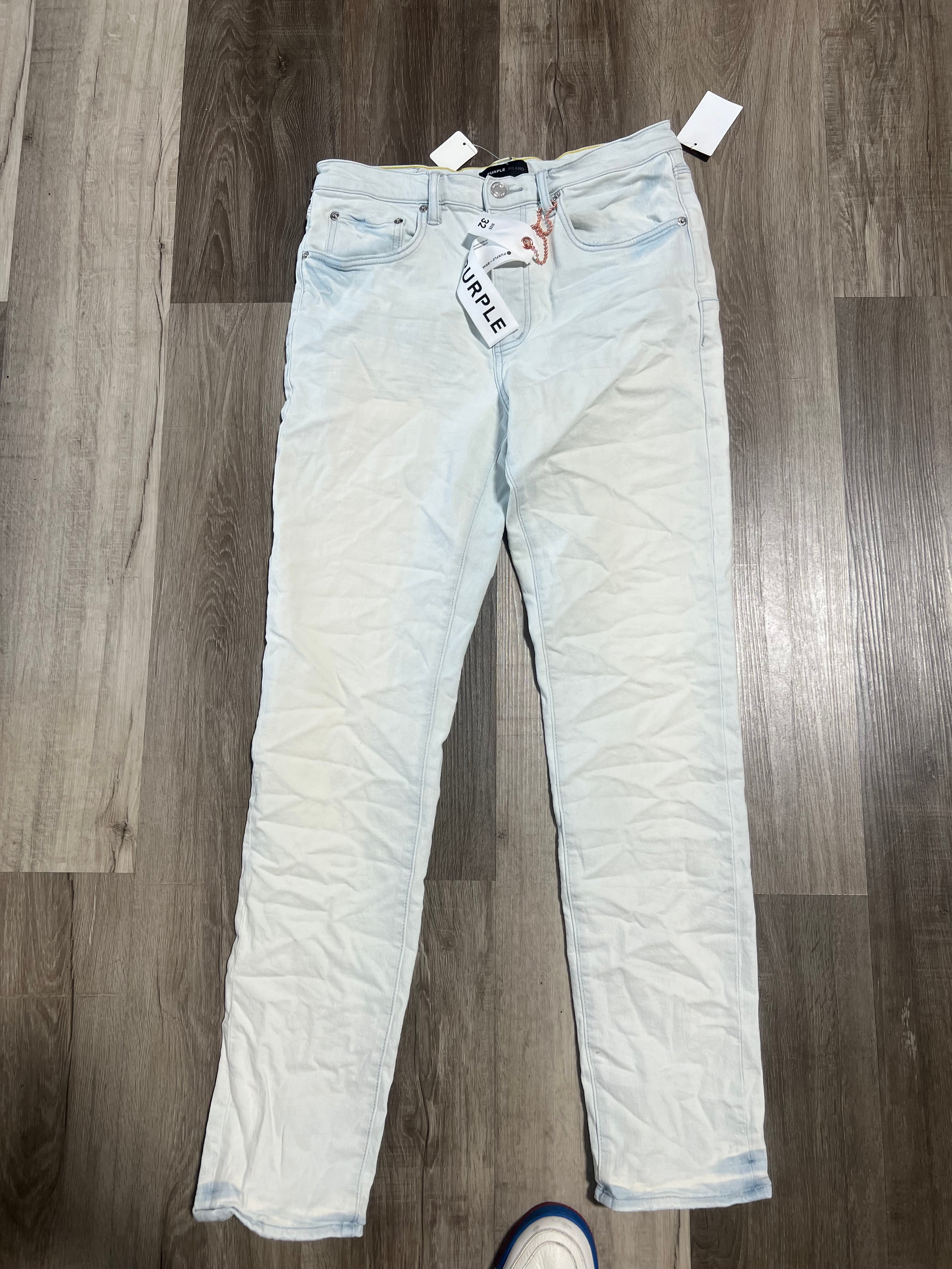 Purple jeans plain light blue