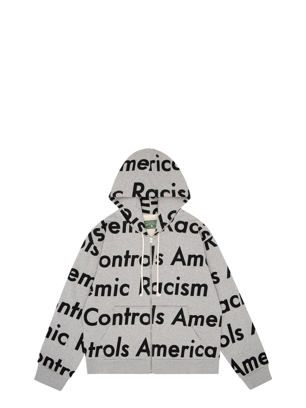 Denim Tears “Racism Controls America” Zip Up Hoodie (Grey)