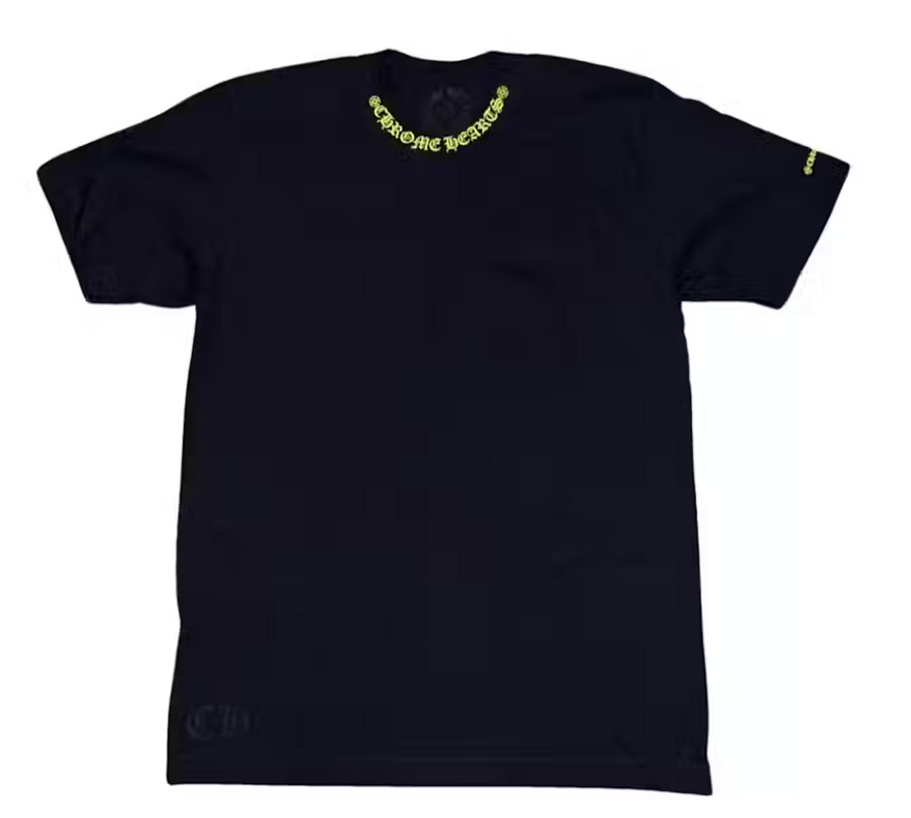 Chrome Hearts Neck Logo Tee (Black/Neon Yellow)