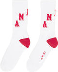 Amiri “Varsity” Socks (White/Red)