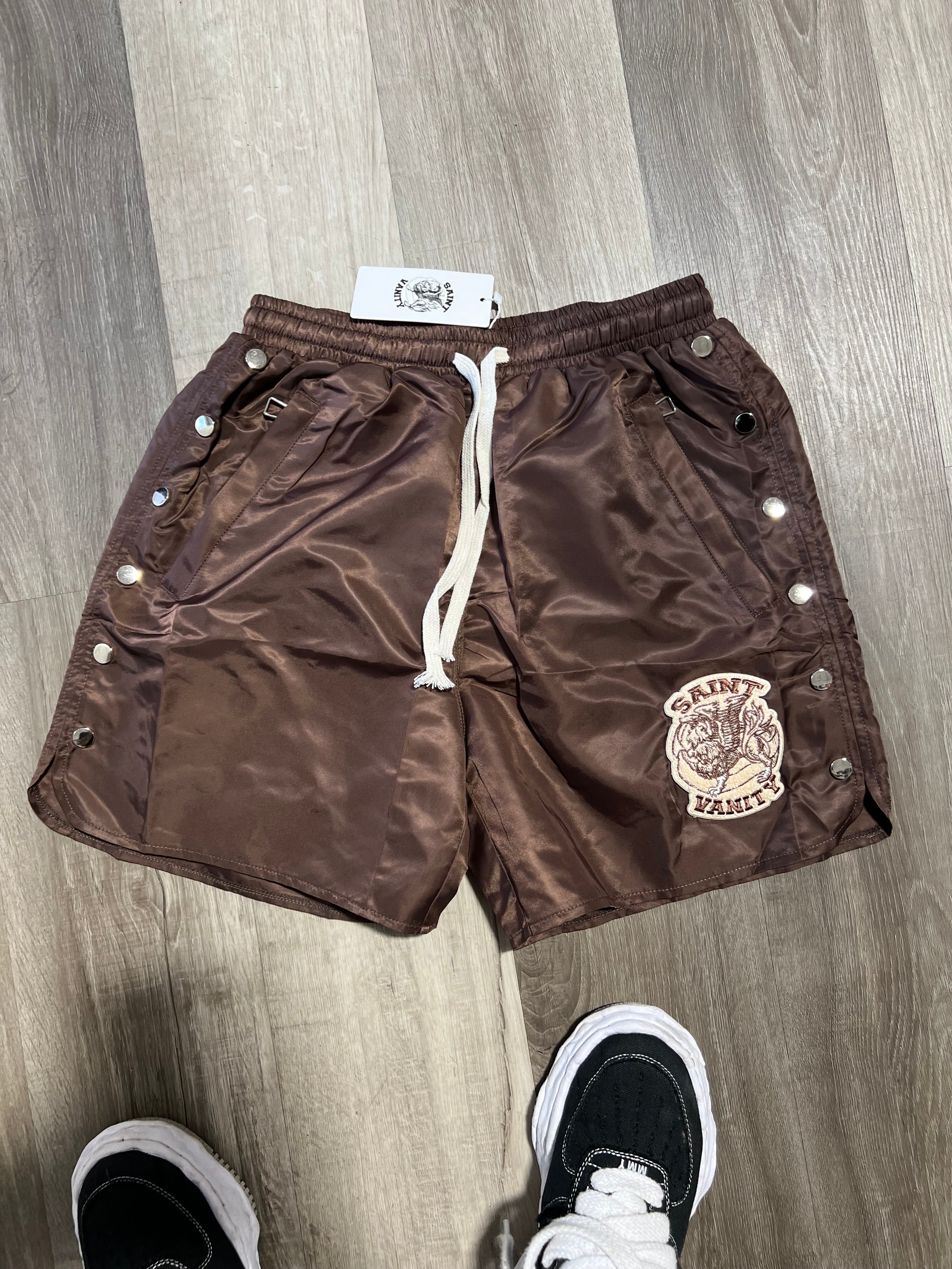 Saint vanity button shorts brown
