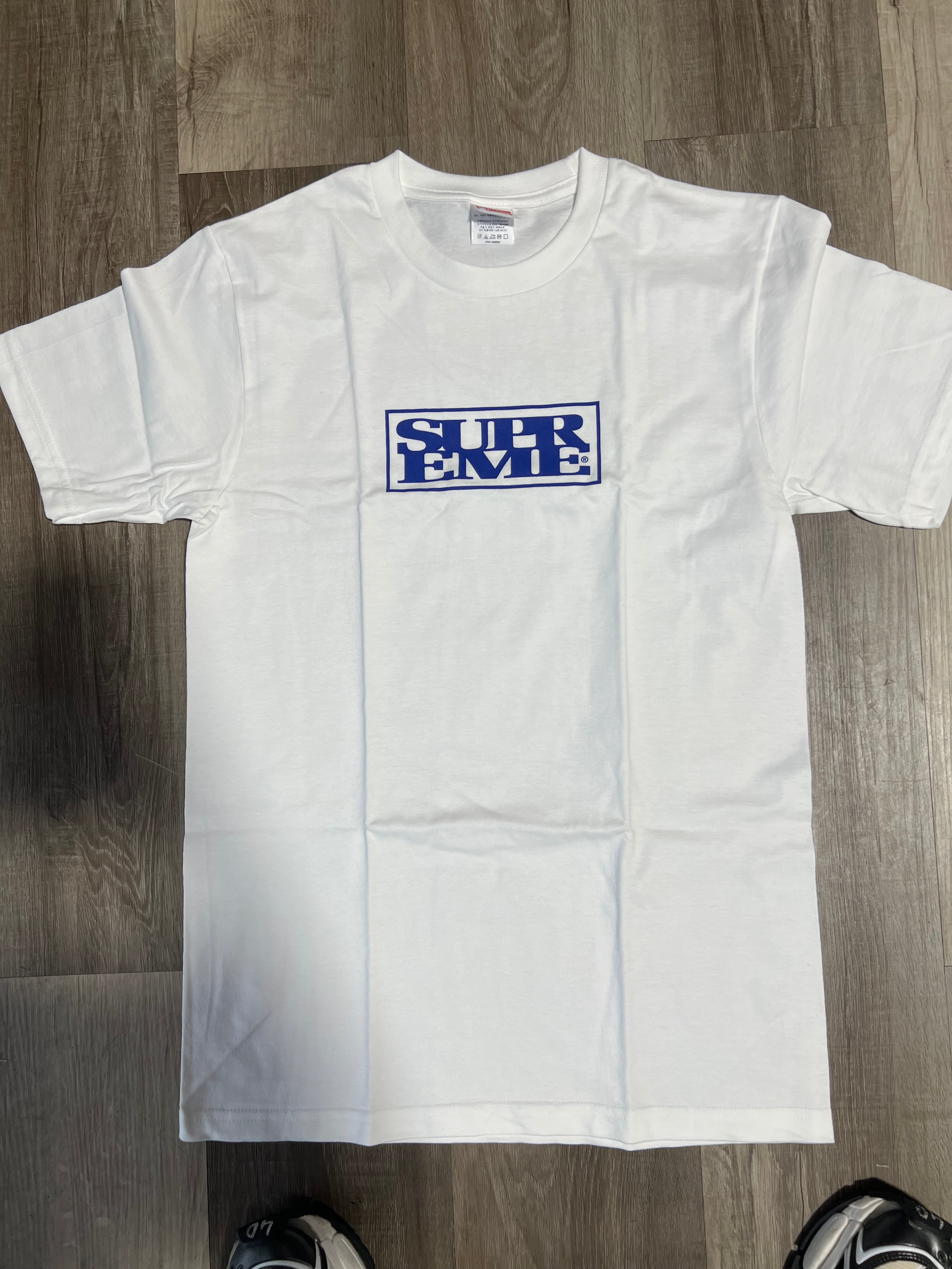 Supreme connect tee white/ blue logo