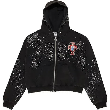 Vale Pluto Clustered Zip Up Hoodie (Black)