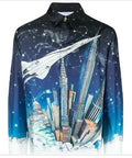 Casablanca silk spaceship longsleeve navy/ blue