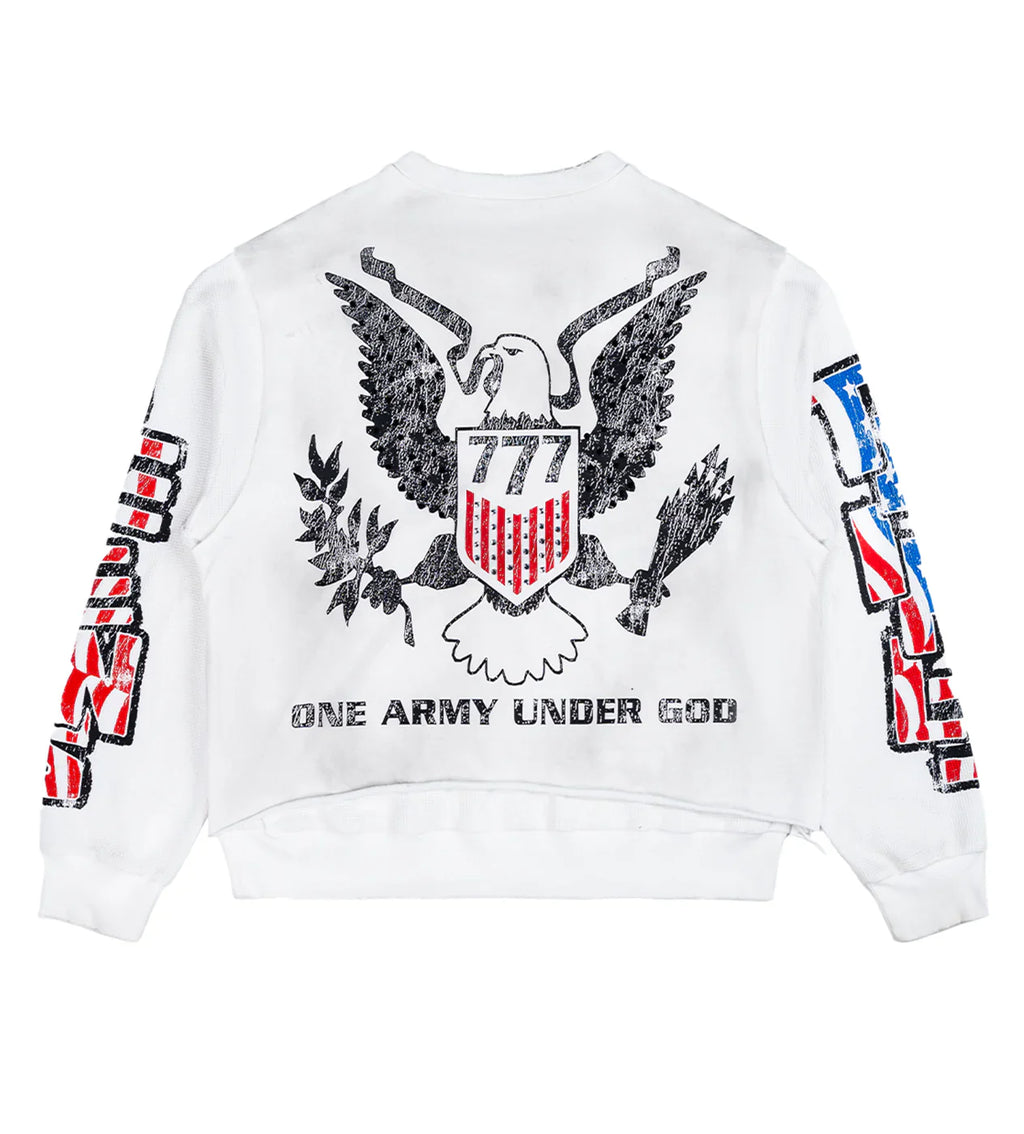 Triple Sevens War Longsleeve (White/Blue/Red)