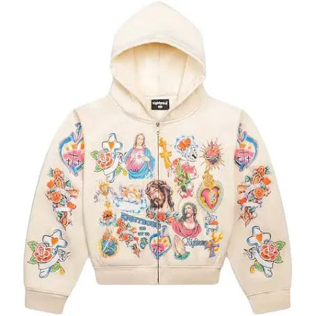 Righteous Zip up Hoodie Cream